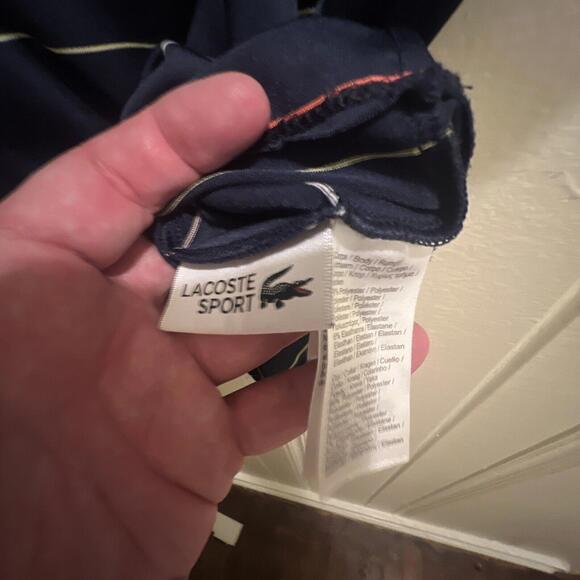 LACOSTE SPORT TECHNICAL PIQUE MEN'S TENNIS POLO SHIRT POLYESTER SILICONE LOGO - Picture 5 of 5